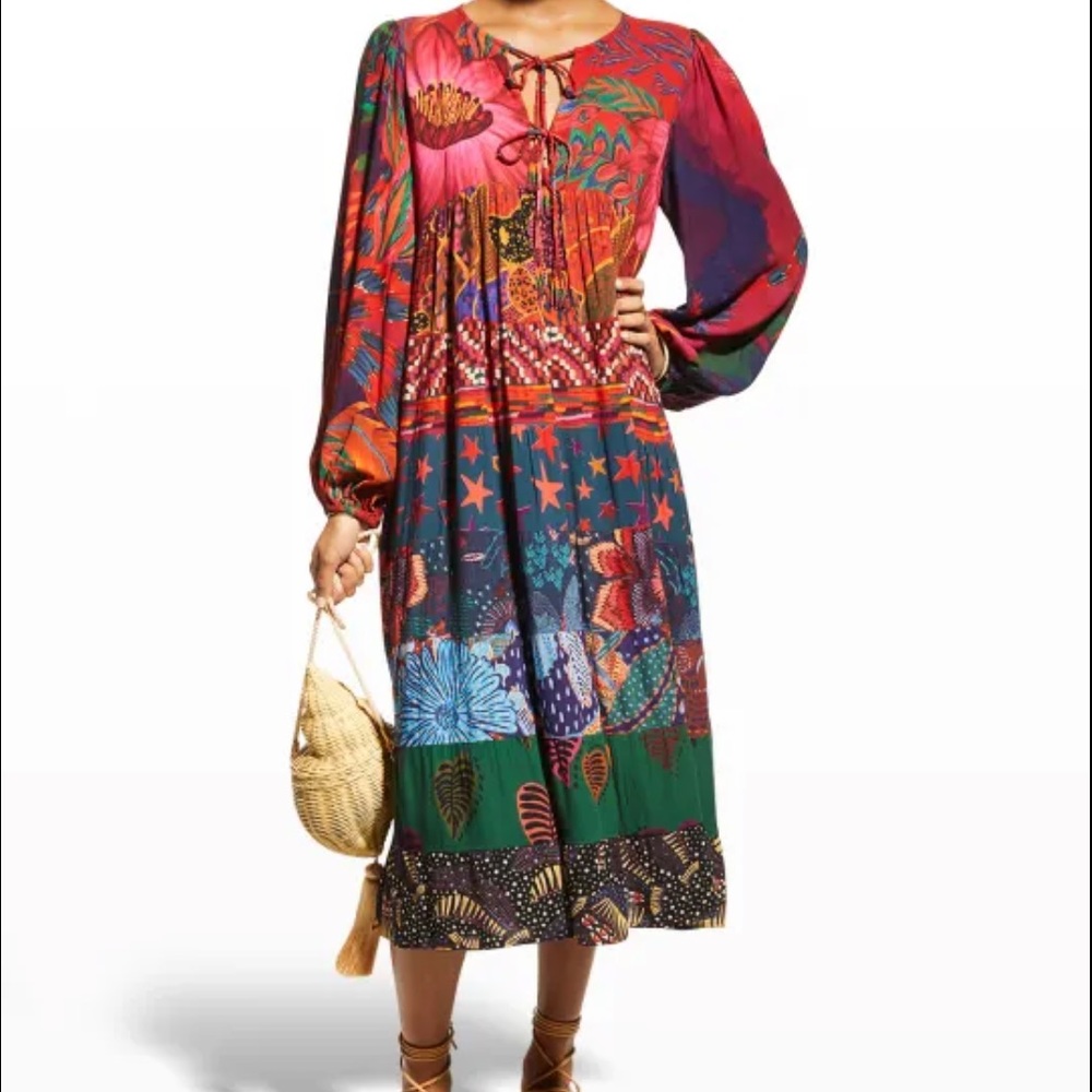 FARM RIO MIXED PRINTS TUNIC DRESS